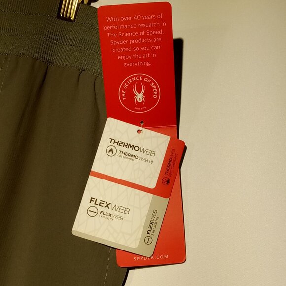 SPYDER Pants  women  XL Fleece lined Jogger  Agave Olive Green Elastic Waist NWT - Picture 7 of 12